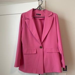 Pink blazer and shorts from SHEIN.